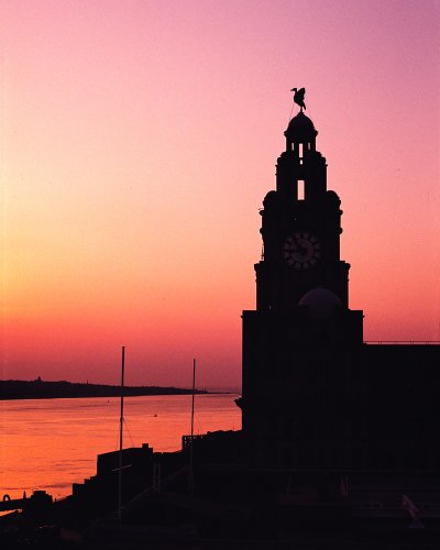 LIV008 Liverpool UNESCO World Heritage Site The Mighty Liverbird faces toward the sea Guy Woodland 1989-2011