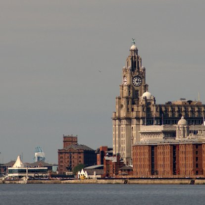 A057-235 Liverpool UNESCO World Heritage Site Liverpool Waterfront as seen having travelled from Salford Quays on the Ferry - great trip to do Guy Woodland 1989-2011