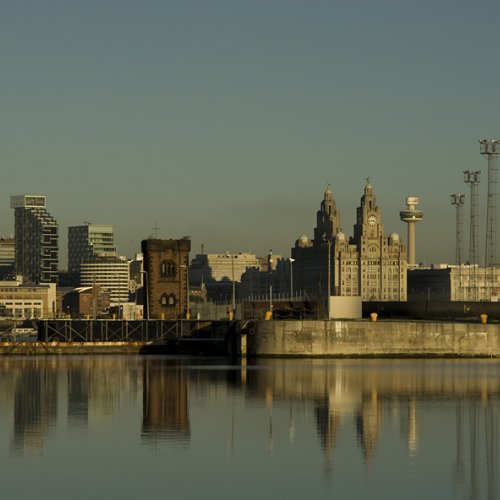 E091-03 Liverpool UNESCO World Heritage Site Liverpool Waterfront as seen from Bidston Docks Guy Woodland 1989-2011