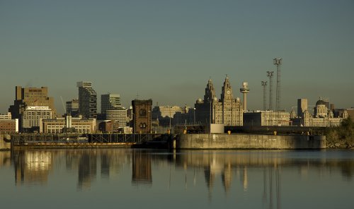 E091-03 Liverpool UNESCO World Heritage Site Liverpool Waterfront as seen from Bidston Docks Guy Woodland 1989-2011