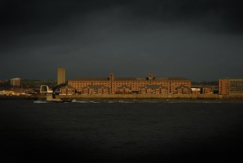 G010-04 Liverpool UNESCO World Heritage Site Once BAT's factory - today posh appartments over looked by Everton Heights Guy Woodland 1989-2011