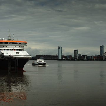 G101-25 Liverpool UNESCO World Heritage Site The ro ro ferry parked at Birkenhead Guy Woodland 1989-2011